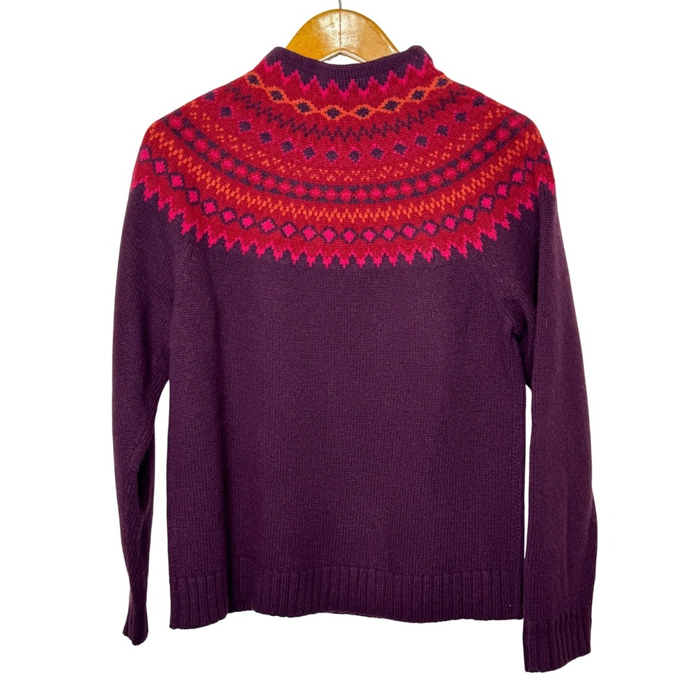 Vintage Eddie Bauer Fair Isle Sweater Women's Med Purple/Red - Picture 2 of 7